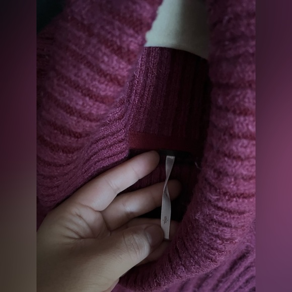 NWT FREE PEOPLE Big City Turtleneck Sweater | Mulberry Garnet Combo MSRP $168 - Picture 11 of 14
